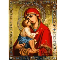 Картина за номерами Ікона Донська ікона Божої Матері розміром 40х50 см Strateg (VA-3548)