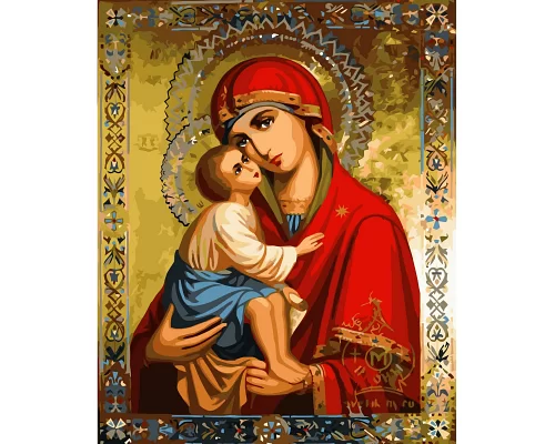 Картина за номерами Ікона Донська ікона Божої Матері розміром 40х50 см Strateg (VA-3548)