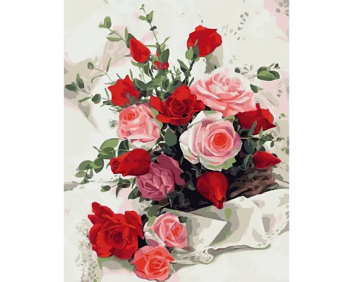 Картина за номерами  Букет троянд розміром 40х50 см Strateg (SY6638)