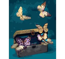 Картина за номерами  Метелики та скринька розміром 40х50 см Strateg (SY6649)