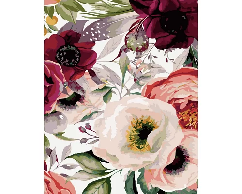 Картина за номерами  Квіткові візерунки розміром 40х50 см Strateg (SY6737)