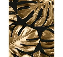 Картина за номерами  Золоті листки монстери на чорному розміром 40х50 см Strateg