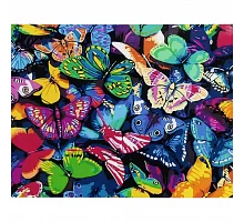 Картина за номерами ПРЕМІУМ Різнобарвні метелики розміром 40х50 см Strateg (GS008)