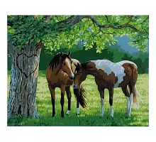 Картина за номерами  Закохані коні розміром 40х50 см Strateg (GS059)