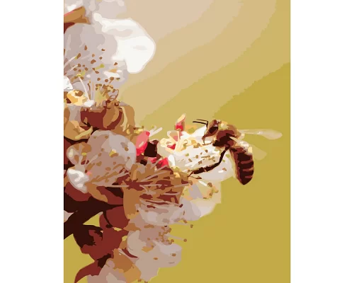 Картина за номерами ПРЕМІУМ Бджола на квіточці розміром 40х50 см Strateg (GS212)