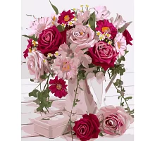 Картина за номерами  Букет квітів у рожевих тонах розміром 40х50 см Strateg (GS135)
