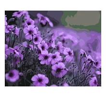 Картина за номерами ПРЕМІУМ Фіолетові квіти розміром 40х50 см Strateg (GS044)