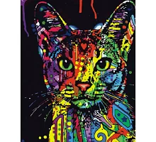 Картина за номерами  Яскравий кіт розміром 40х50 см Strateg (GS010)