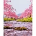 Картина за номерами  Сакура біля води розміром 40х50 см Strateg (SY6659)