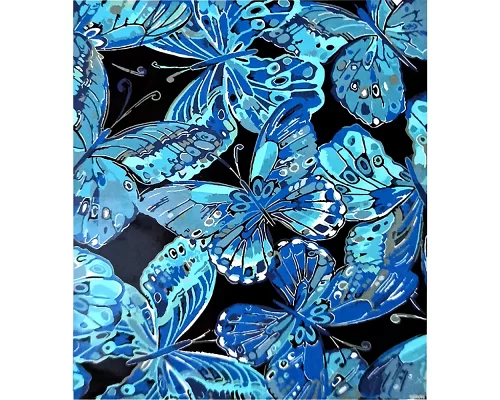 Картина за номерами Сині метелики 40х30 см Strateg (SS-6476)