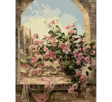 Картина за номерами Троянди на підвіконні 40х50 см Strateg (GS118)