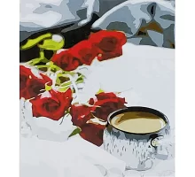 Картина за номерами Романтичний ранок з трояндами 40х30 см Strateg (SS6621)