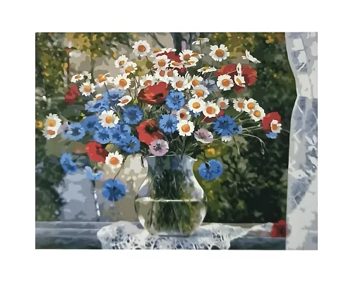 Картина за номерами Букет польових квітів 40х50 см Strateg (GS023)