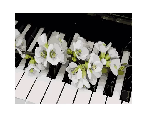 Картина за номерами Квіти на піаніно 40х50 см Strateg (DY031)