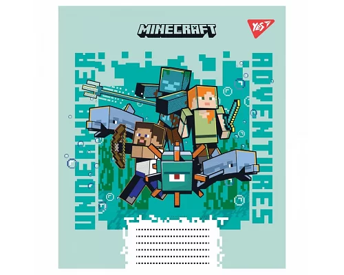 Тетрадь школьная А5/12 косая линия Yes Minecraft  набор 25 шт (766561)