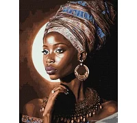 Картина за номерами Африканська красуня art_selena_ua 40х50 Ідейка (KHO2532)