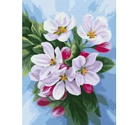 Картина за номерами Цвітіння яблуні annasteshka 30х40 Ідейка (KHO3240)
