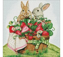 Алмазная мозаика Кролики на пикнике 40х40 Идейка (AMO7562)