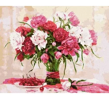 Картина за номерами Білі і рожеві півонії Ira Volkova 40х50 Ідейка (KHO3185)