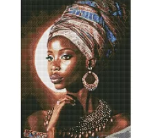 Алмазная мозаика Африканская красавица с голограммными стразами (AB) art_selena_ua Идейка 40х50 (AMO7661)