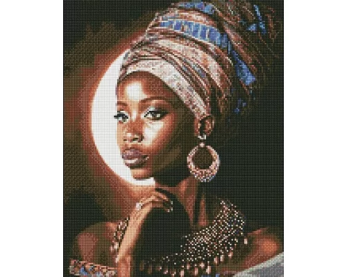 Алмазная мозаика Африканская красавица с голограммными стразами (AB) art_selena_ua Идейка 40х50 (AMO7661)