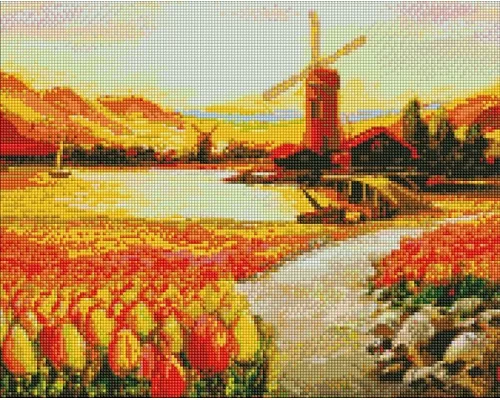 Алмазна мозаїка У долині тюльпанів BOND Tetiana Идейка 40х50 (AMO7649)