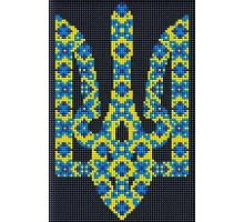 Алмазная мозаика без подрамника Символ Украины с голограммными стразами (AB) Mariia Davydova Идейка 20х30