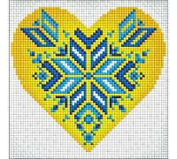 Алмазна мозаїка без підрамника Україна у серці з голограмними стразами (AB) Mariia Davydova Идейка 20х20 (AMC7682)