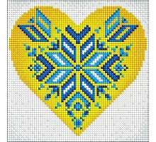Алмазная мозаика без подрамника Украина в сердце с голограммными стразами (AB) Mariia Davydova Идейка 20х20