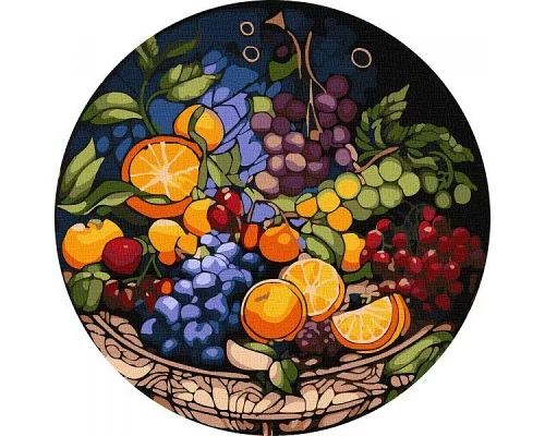 Круглая картина по номерам Аппетитная композиция art_selena_ua Идейка d39 (KHO-R1014)