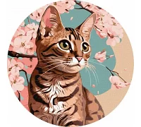 Круглая картина по номерам Очаровательный котенок art_selena_ua Идейка d39 (KHO-R1012)
