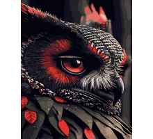 Картина за номерами Червоно-чорна сова 40х50 см Strateg (DY418)