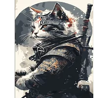 Картина за номерами Кіт самурай 40х50 см Strateg (DY421)