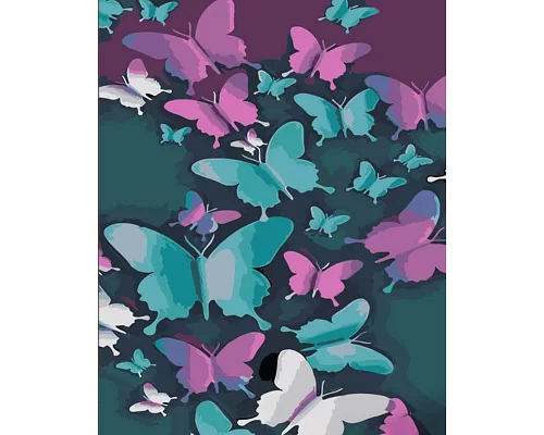 Картина за номерами Політ метеликів з лаком та з рівнем 40х50 см Strateg (DY422)