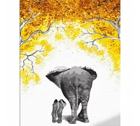 Картина за номерами Сім'я слонів 40х50 см Strateg (DY432)