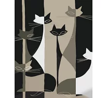 Картина за номерами Чудернацькі котики з лаком та з рівнем 40х50 см Strateg (DY438)