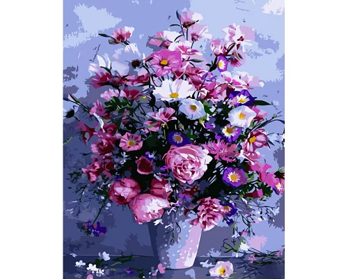 Картина за номерами Фіолетовий глечик з квітами 40х50 см Strateg (GS1355)