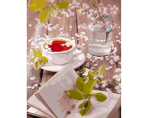 Картина за номерами Весняне чаювання 40х50 см Strateg (GS1378)