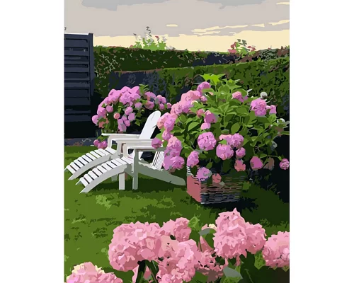 Картина за номерами Відпочинок серед квітів з лаком та з рівнем 40х50 см Strateg (GS1467)