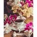 Картина за номерами Чай з тюльпанами з лаком та з рівнем 40х50 см Strateg (GS1480)