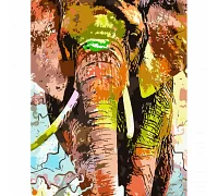 Картина за номерами Слон у фарбах з лаком та з рівнем 40х50 см Strateg (GS1493)