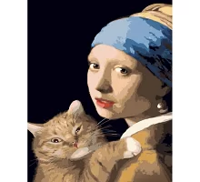 Картина за номерами Поп-арт дівчина з сережкою 40х50 см Strateg (GS1502)