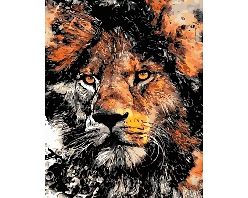 Картина за номерами Неймовірний лев 40х50 см Strateg (GS1505)
