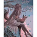 Картина за номерами Дівчина з лисичкою з лаком та з рівнем 40х50 см Strateg (GS1507)