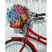 Картина за номерами Квіти у кошику велосипеда з лаком та з рівнем 40х50 см Strateg (GS1513)