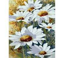 Картина за номерами Ніжний цвіт ромашки з лаком та з рівнем 40х50 см Strateg (GS1519)