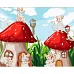 Картина за номерами Миші в будинках-грибах з лаком 30х40 см Strateg (SS6713)
