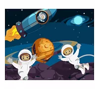 Картина за номерами Друзі космонавти з лаком 30х40 см Strateg (SS6716)