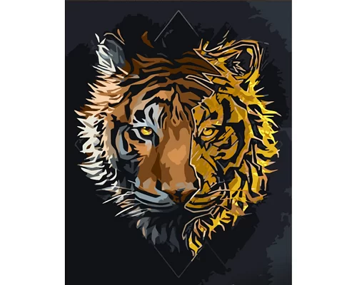 Картина за номерами Тигр з лаком 30х40 см Strateg (SS6812)