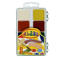 Краски акварельные CLASS  медовые 8 цветов, пластиковая коробка (7614 )